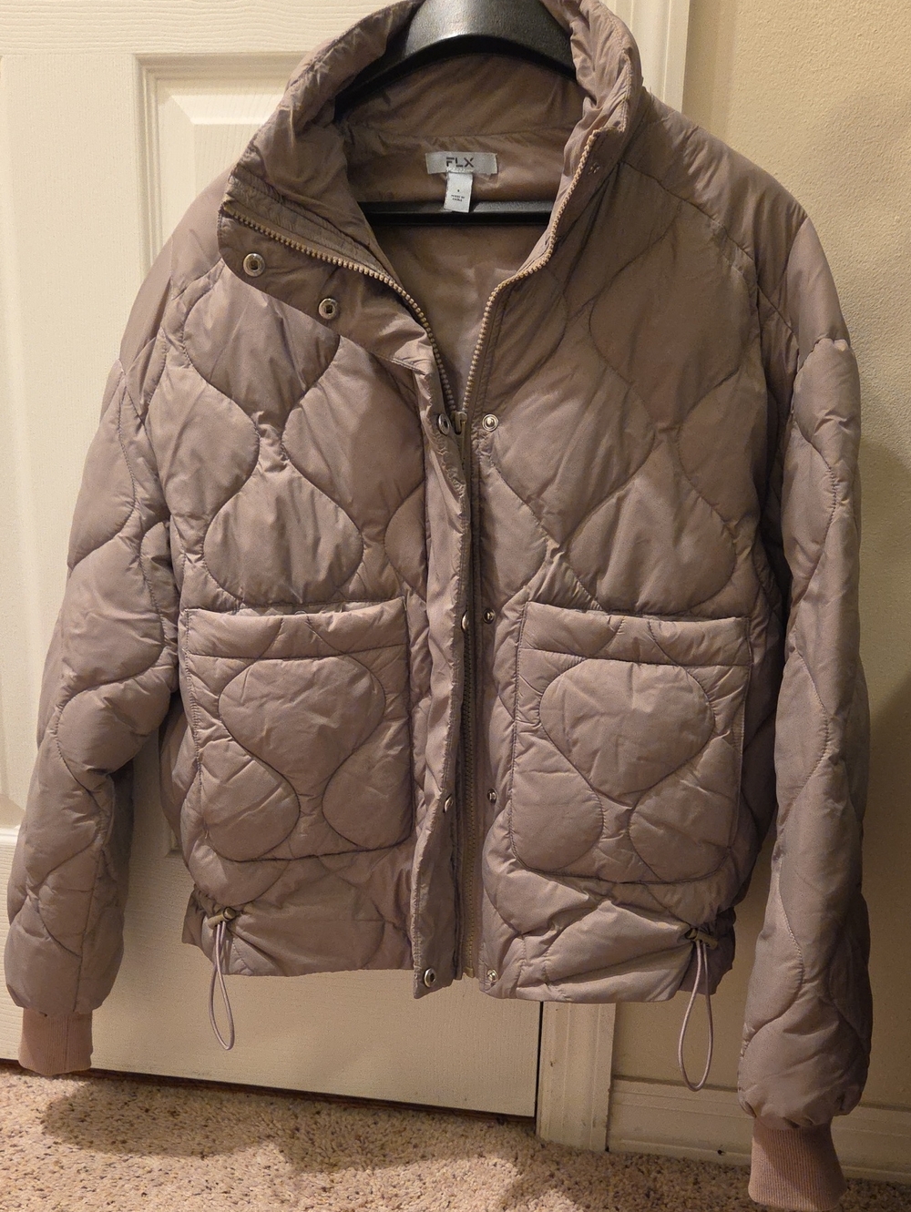 FLX Quilted Puffer Jacket - Grey Size S/M